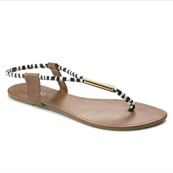 LAST CHANCE NWT Zebra Stripe Leather Sandals