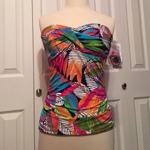 Swimsuit top with see through bottom cover ups