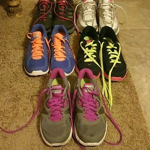 Gray and Purple Nike Breathe Lunaglide 3 Shoes