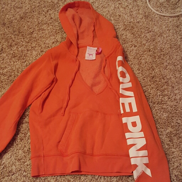 PINK Victoria's Secret Jackets & Blazers - Orange PINK Hoodie