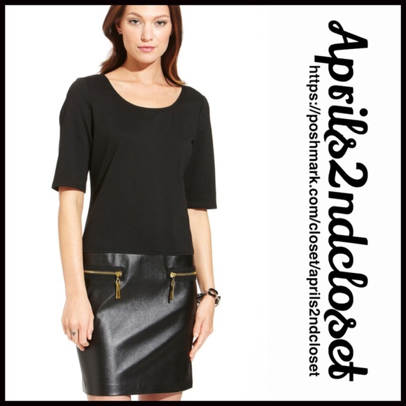 Black Dress Faux Leather Shift - Picture 7 of 7