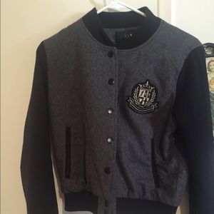 Black/grey forever 21 varsity jacket