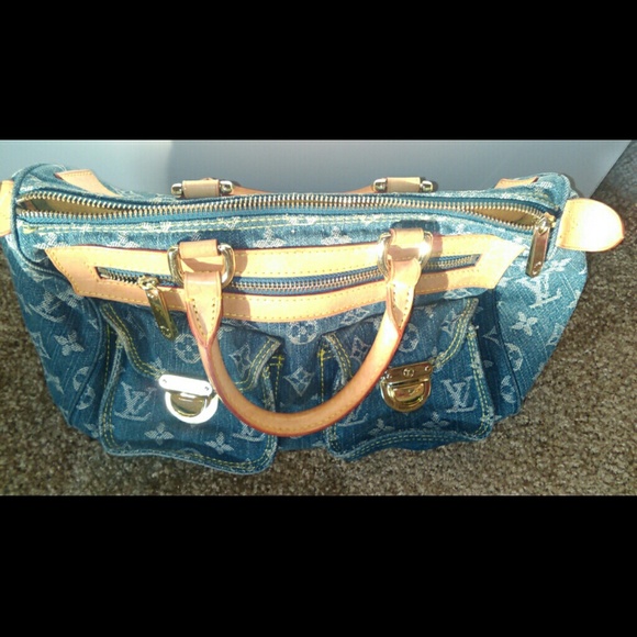 authentic LV denim speedy neo
