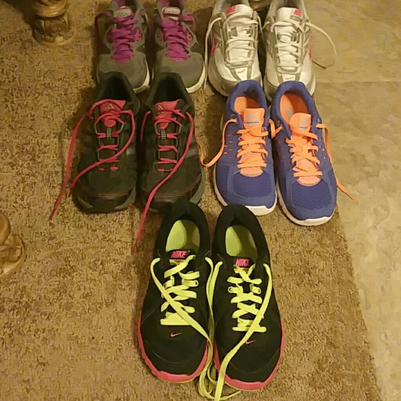 Black Pink and Green Revolution 2 Nike Shoes