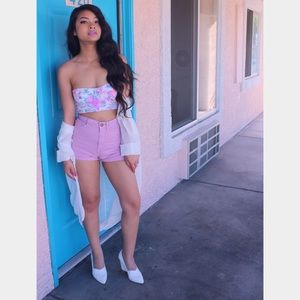 Purple/pink #AmericanApparel high waisted shorts