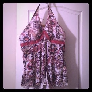 Paisley print halter top