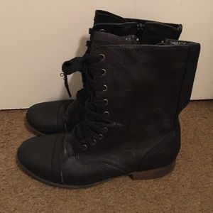 Black combat boots