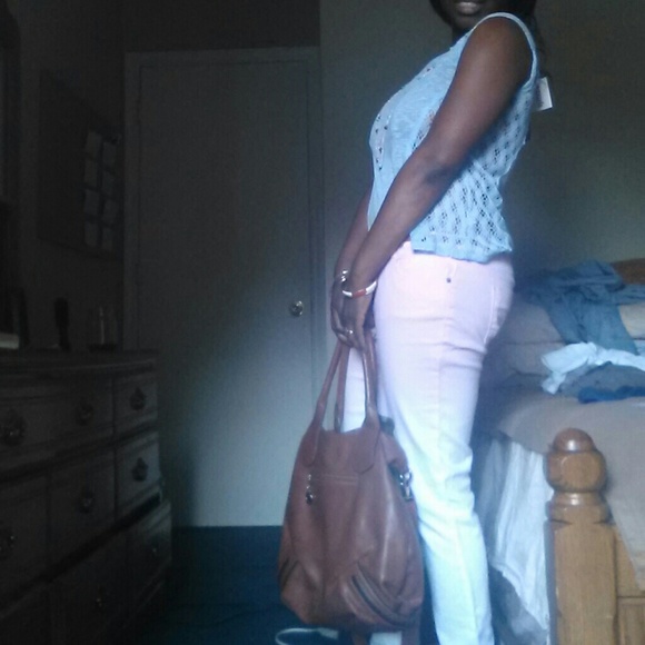 Pink/white Rue 21 jeans