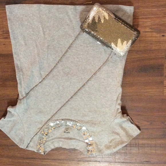 Dress up or down Grey & Shimmer collar T-shirt 💗 - Picture 4 of 4