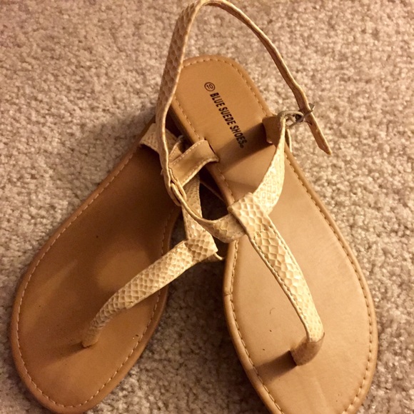Sandals  Shoes - Tan snake print sandal size 10