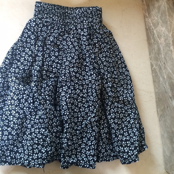 Navy Floral Skirt