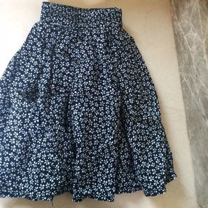 Navy Floral Skirt
