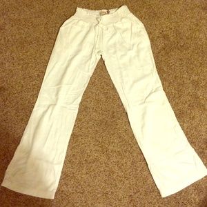White linen pants