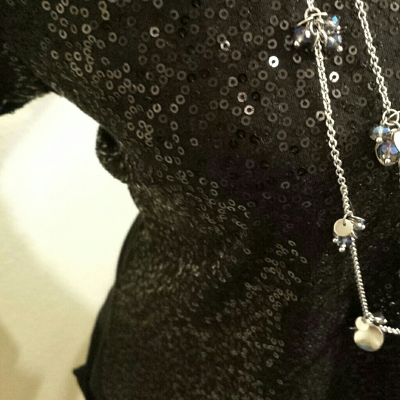 Chic Kiara Black Sequined Shirt - Picture 3 of 4