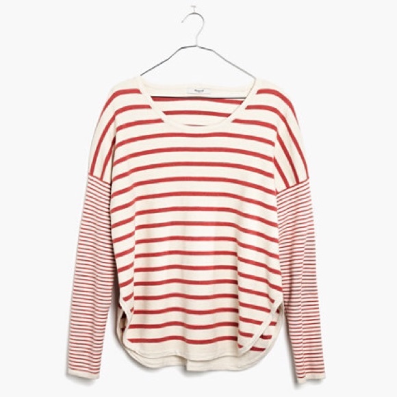 Madewell Striped Curved-hem Sweater