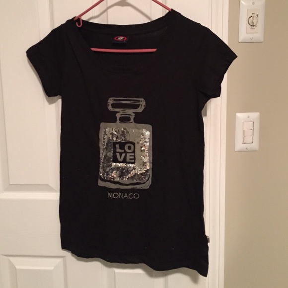 Black tee shirt from monaco, france