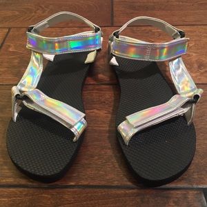 BRAND NEW Omighty! Hologram Velcro Sandals