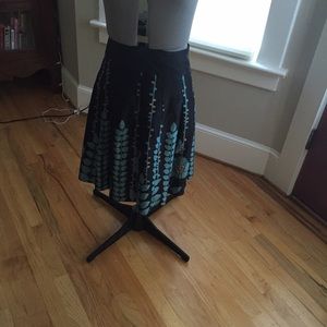 Beautiful black silk knee length skirt