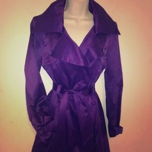 Bebe Belted Purple Trench Coat Small