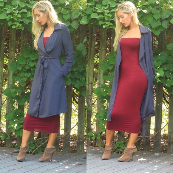 Charcoal Duster Trench Coat *LAST ONE! - Picture 2 of 4