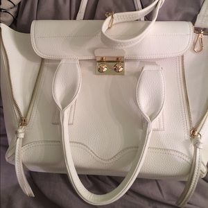 Just Fab White Satchel/Tote