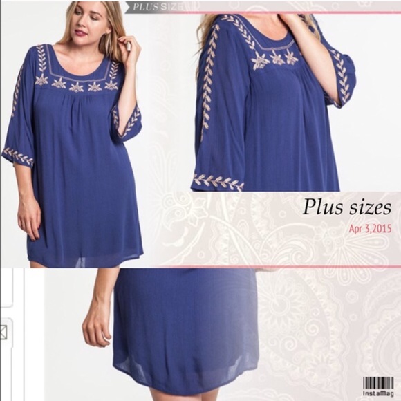 💥HP 3/18💥EMBROIDERED MINI BELL SLEEVE TUNIC - Picture 3 of 3