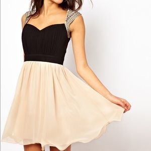 Little Mistress Embellished Shoulder Dress
