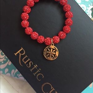 Rustic Cuff Women's Red stretch bracelet.