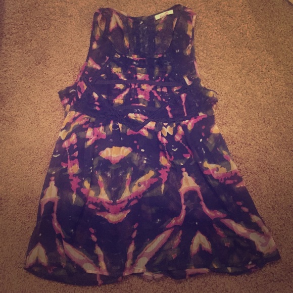 Delia's Printed Sheer Top