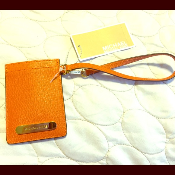 Michael Kors Orange id credit card holder