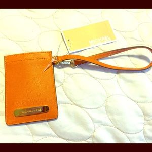 Michael Kors Orange id credit card holder