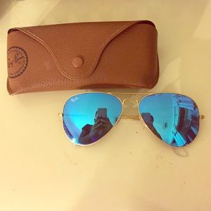 100% authentic large Ray-ban aviator flash lenses