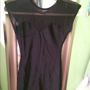 Black mesh body con dress