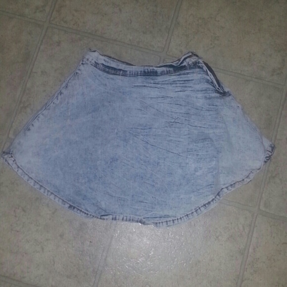 acid washed skater skirt