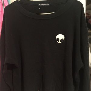 Brandy Melville cropped alien sweater