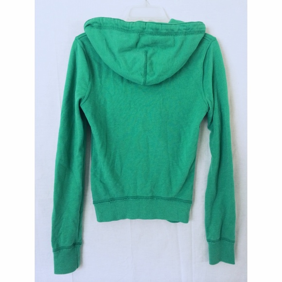Hollister green zip up hoodie. - Picture 2 of 2