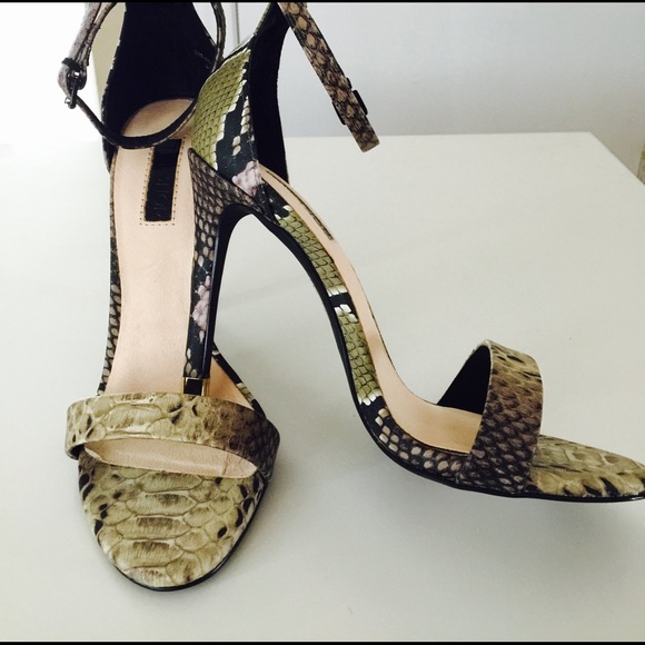 topshop high heeled snakeskin sandals