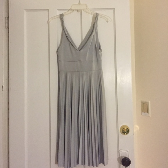 Silver deep v-neck dress