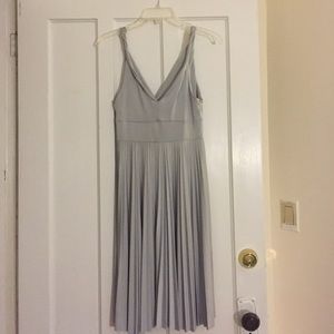Silver deep v-neck dress