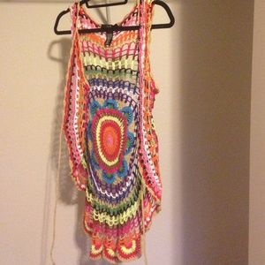 Rainbow hippie vest