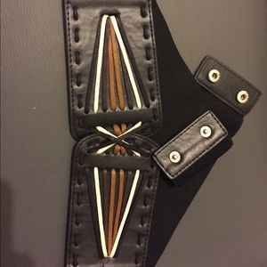 Black and brown waist belt