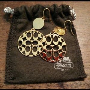 Coach gold earrings