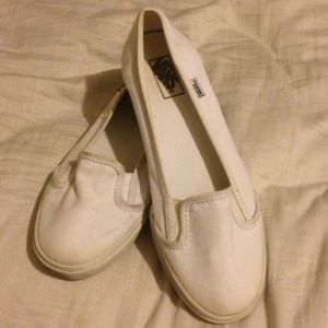 White vans kvd slip ons