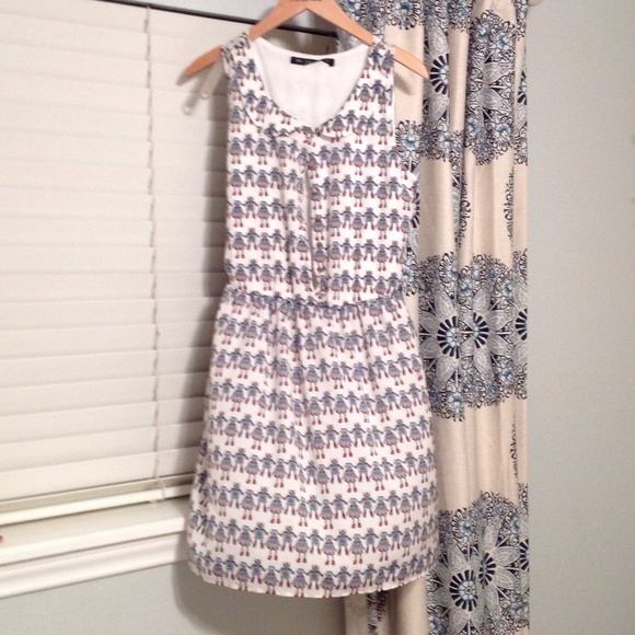 robot print button down dress