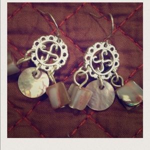 Pink and brown earrings