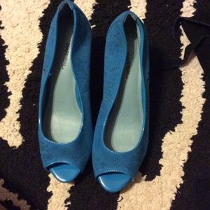 Blue high heels