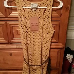 Crochet belted tunic tank