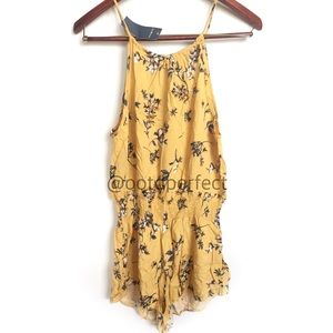 NWT Brandy Melville Blanche Yellow Floral Romper