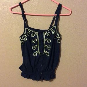 Navy blue crop top