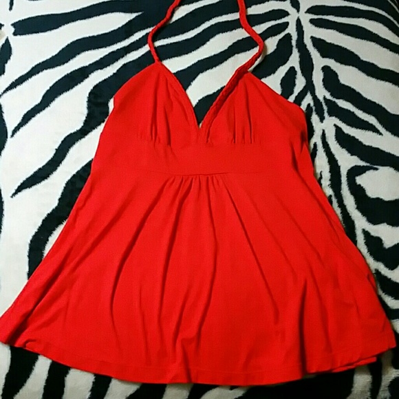 Guess red cute tie around the neck top